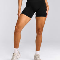 EnhanceLift™ Seamless Shorts with Grey Logo | Black