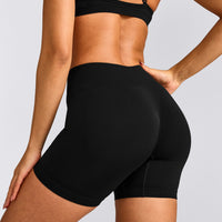 EnhanceLift™ Seamless Shorts with Grey Logo | Black