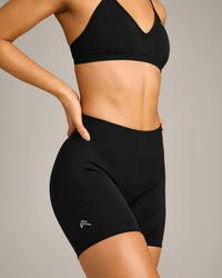 EnhanceLift™ Seamless Shorts with Grey Logo | Black