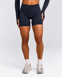 EnhanceLift™ Seamless Shorts with Grey Logo | True Blue