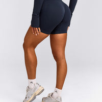EnhanceLift™ Seamless Shorts with Grey Logo | True Blue