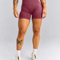 EnhanceLift™ Seamless Mid Rise Shorts New Branding | Burnt Maroon Red
