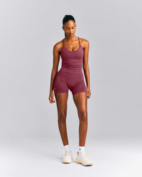 EnhanceLift™ Seamless Strappy Racer Vest with Built in Bra New Branding | Burnt Maroon Red