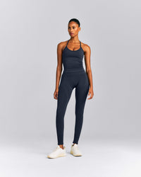 EnhanceLift™ Seamless Strappy Racer Vest with Built in Bra New Branding | True Blue