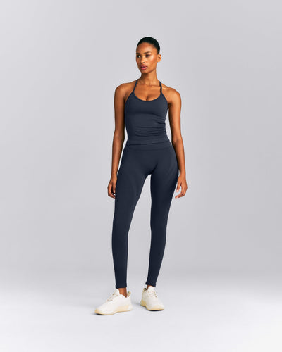 EnhanceLift™ Seamless Strappy Racer Vest with Built in Bra New Branding | True Blue