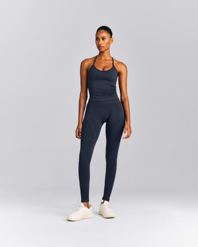EnhanceLift™ Seamless Strappy Racer Vest with Built in Bra | True Blue
