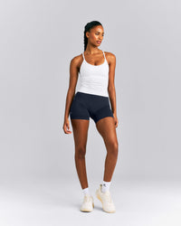 EnhanceLift™ Seamless Strappy Racer Vest with Built in Bra New Branding | White