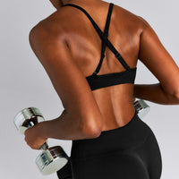 EnhanceLift™ Seamless Strappy Sports Bra | Black