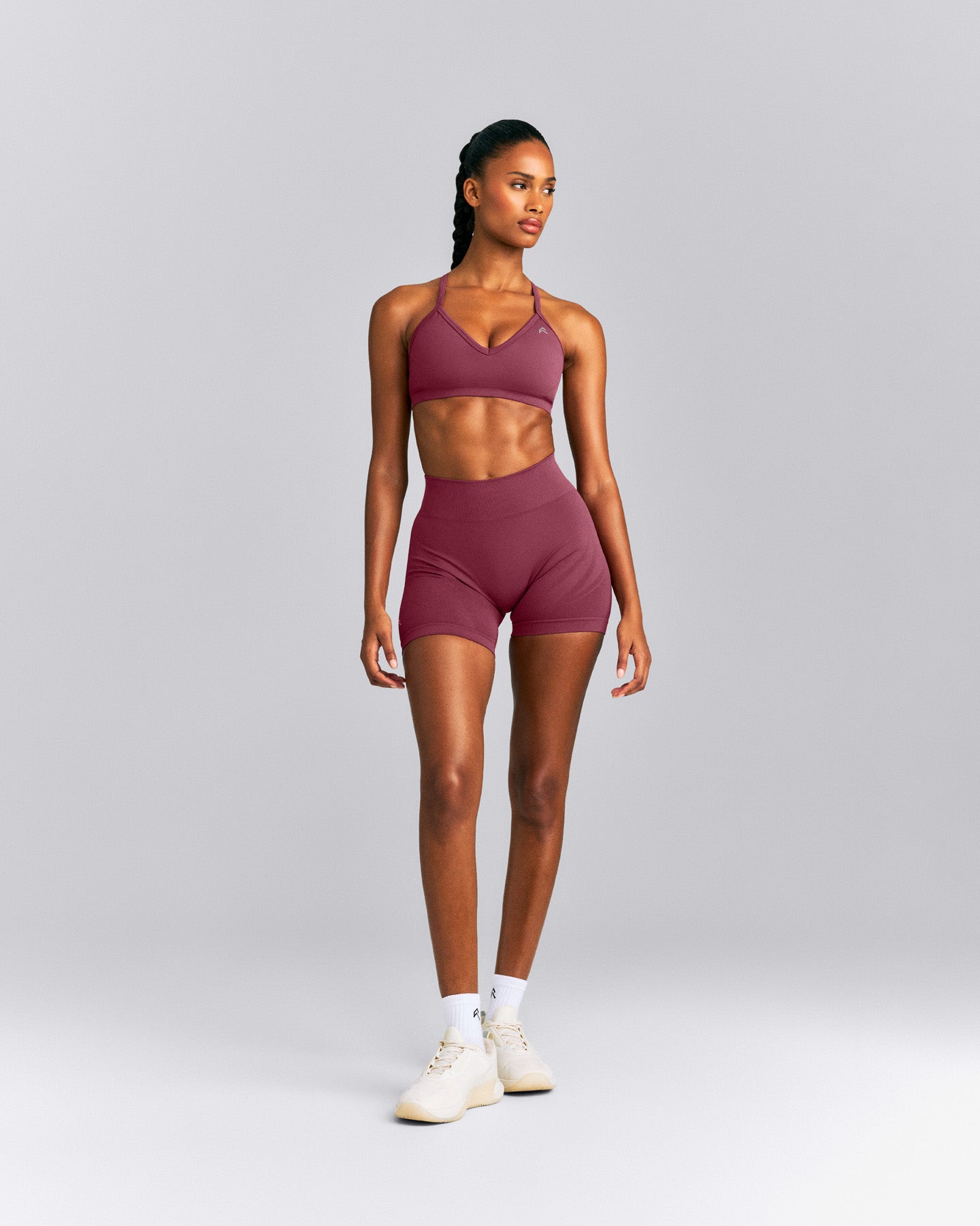 EnhanceLift™ Seamless Strappy Sports Bra | Burnt Maroon Red