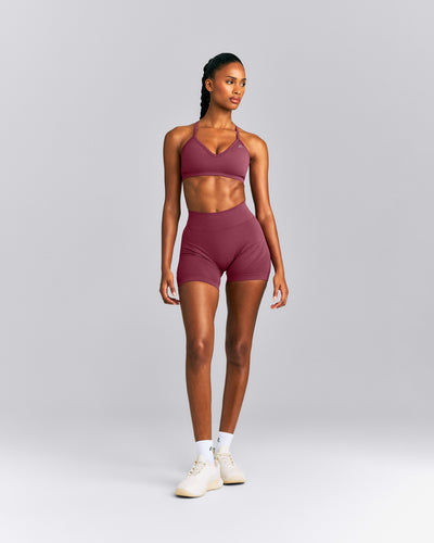 EnhanceLift™ Seamless Strappy Sports Bra | Burnt Maroon Red