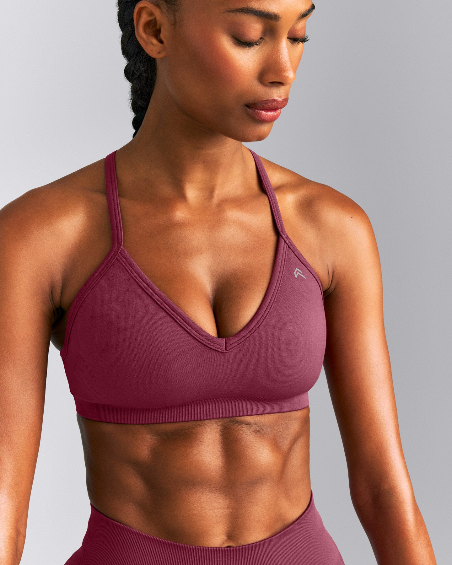 EnhanceLift™ Seamless Strappy Sports Bra | Burnt Maroon Red