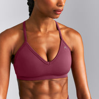 EnhanceLift™ Seamless Strappy Sports Bra | Burnt Maroon Red