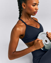 EnhanceLift™ Seamless Strappy Sports Bra | True Blue