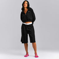 Foundations All Season Cropped Zip Up Hoodie | Black