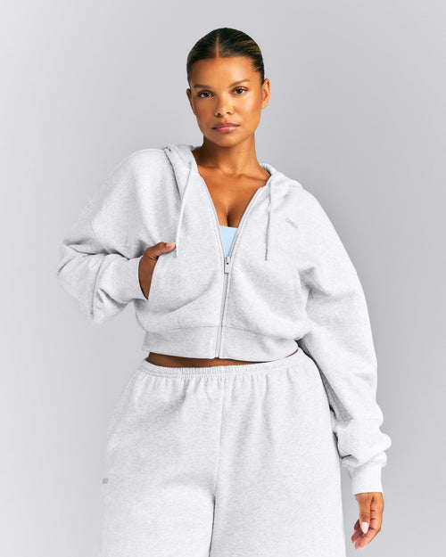 Foundations All Season Cropped Zip Up Hoodie New Branding | Grey Marl