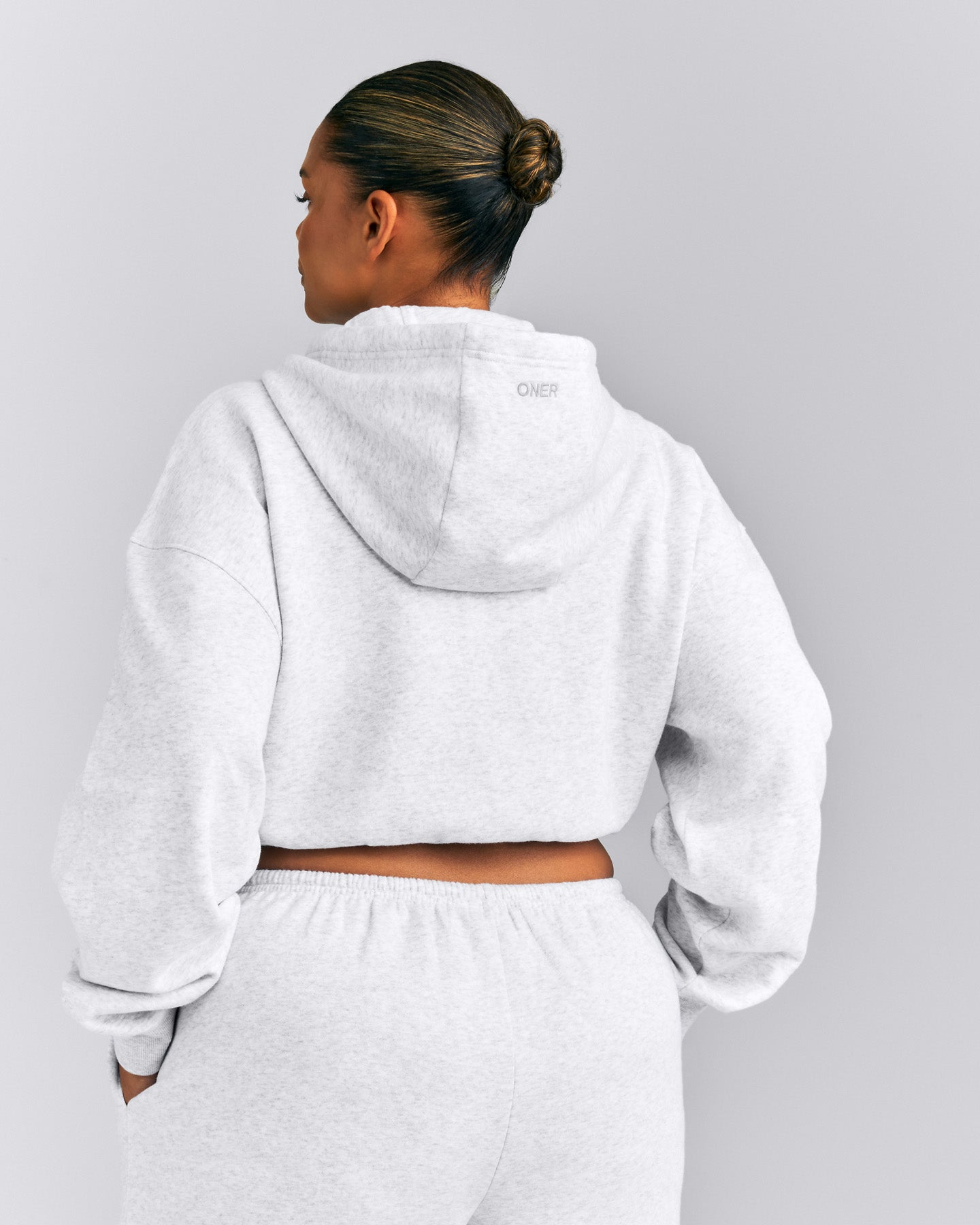 Foundations All Season Cropped Zip Up Hoodie New Branding | Grey Marl