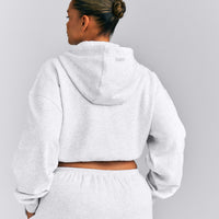 Foundations All Season Cropped Zip Up Hoodie New Branding | Grey Marl