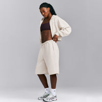 Foundations All Season Cropped Zip Up Hoodie New Branding | Oat Marl
