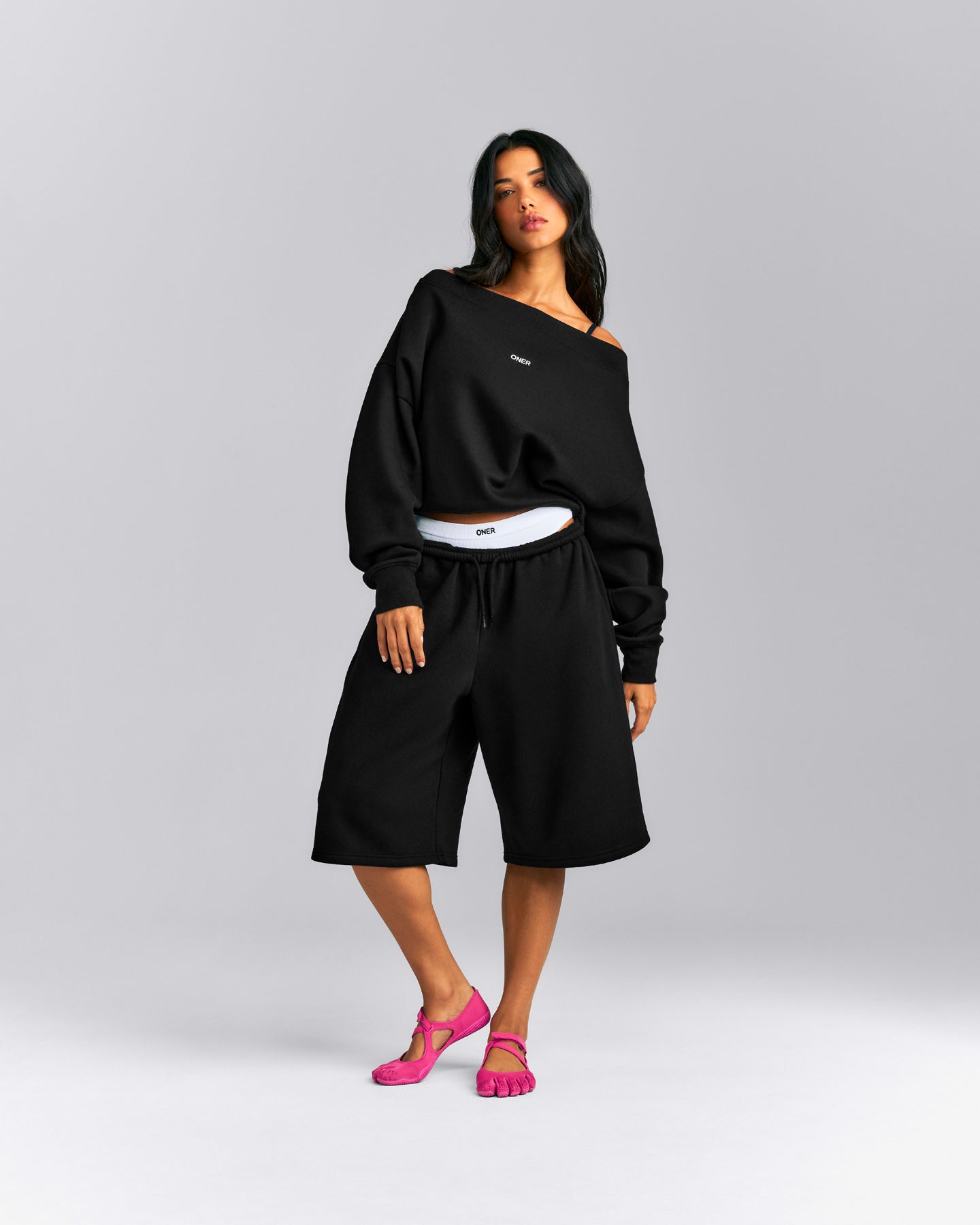 Foundations All Season Crossover Boat Neck Sweatshirt New Branding | Black