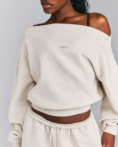 Foundations All Season Crossover Boat Neck Sweatshirt New Branding | Oat Marl