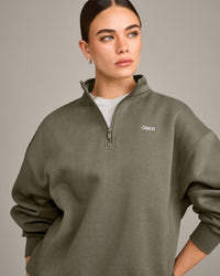 Foundations Cosy 1/4 Zip Sweatshirt | Alpine Green