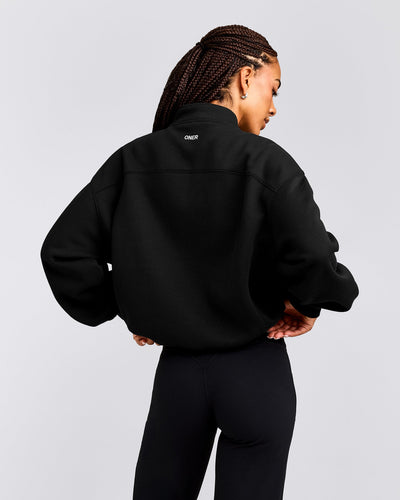 Foundations Cosy 1/4 Zip Sweatshirt | Black