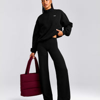 Foundations Cosy 1/4 Zip Sweatshirt | Black