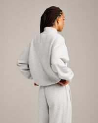 Foundations Cosy 1/4 Zip Sweatshirt | Light Grey Marl