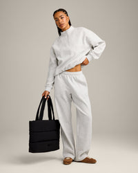 Foundations Cosy 1/4 Zip Sweatshirt | Light Grey Marl