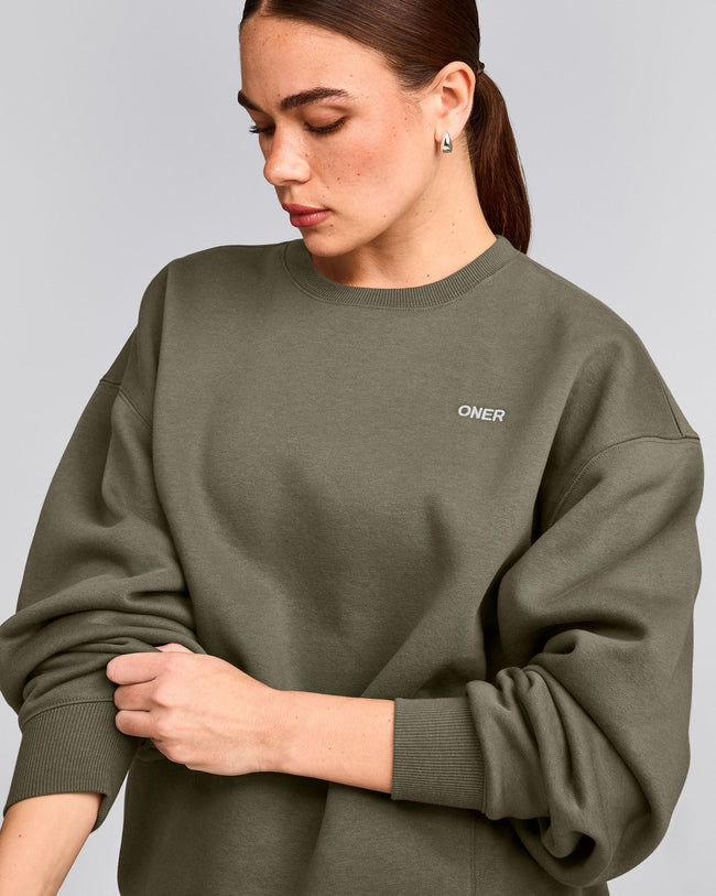 Foundations Cosy Crew Neck Sweatshirt | Alpine Green