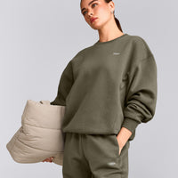 Foundations Cosy Crew Neck Sweatshirt | Alpine Green