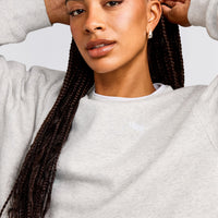 Foundations Cosy Crew Neck Sweatshirt | Light Grey Marl