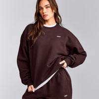 Foundations Cosy Crew Neck Sweatshirt | Plum Brown
