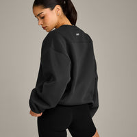 Foundations Cosy Crew Neck Sweatshirt | Soft Black