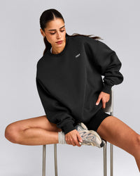 Foundations Cosy Crew Neck Sweatshirt | Soft Black