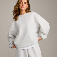 Foundations Cosy Oversized Sweatshirt | Light Grey Marl
