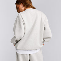 Foundations Cosy Oversized Sweatshirt | Light Grey Marl