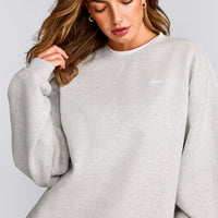 Foundations Cosy Oversized Sweatshirt | Light Grey Marl