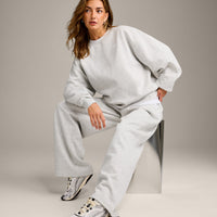 Foundations Cosy Oversized Sweatshirt | Light Grey Marl