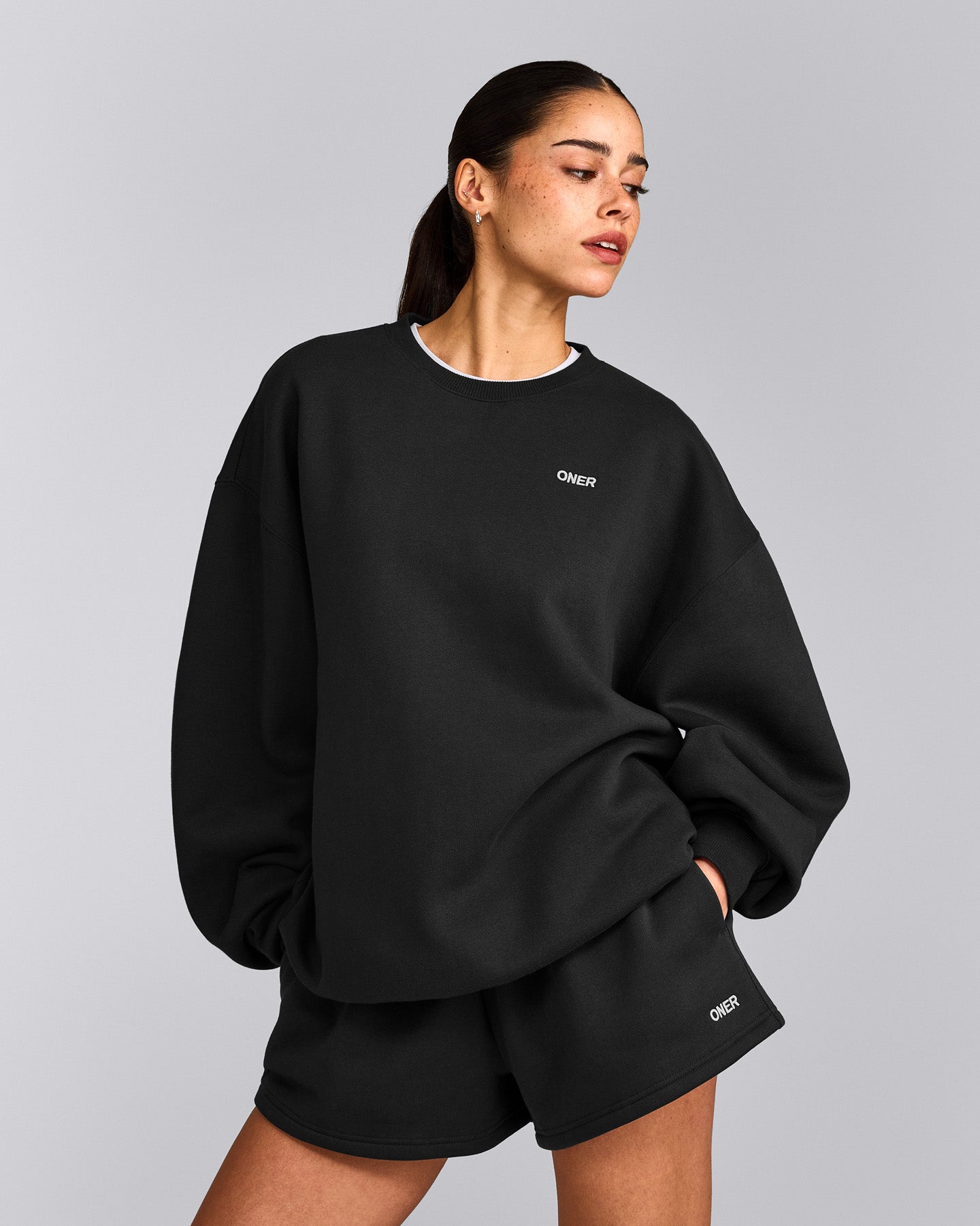 Foundations Cosy Oversized Sweatshirt | Soft Black
