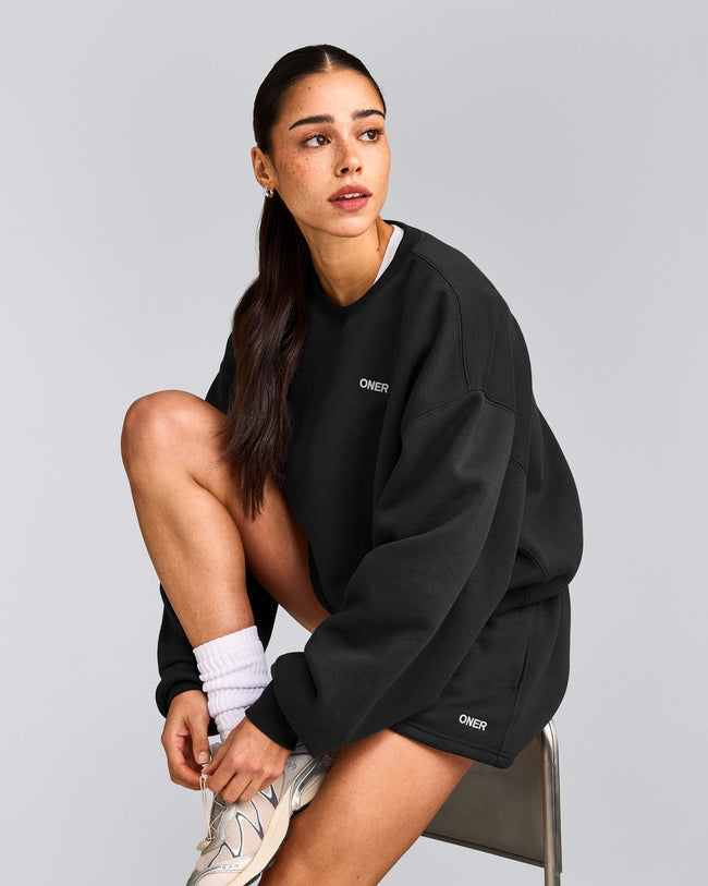 Foundations Cosy Oversized Sweatshirt | Soft Black