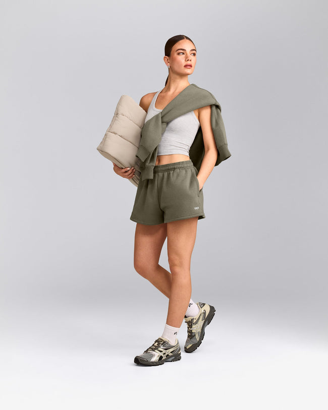 Foundations Cosy Oversized Shorts | Alpine Green