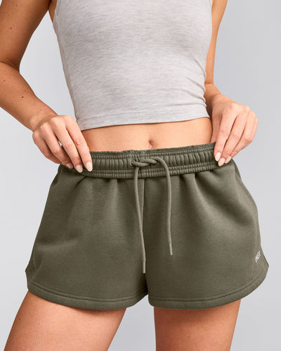 Foundations Cosy Oversized Shorts | Alpine Green