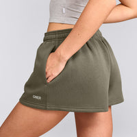 Foundations Cosy Oversized Shorts | Alpine Green
