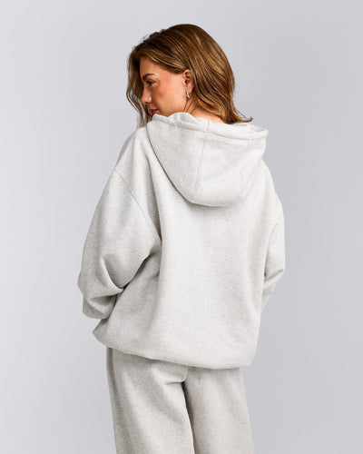 Foundations Cosy Oversized Hoodie | Light Grey Marl