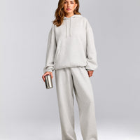 Foundations Cosy Oversized Hoodie | Light Grey Marl
