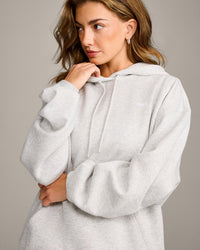 Foundations Cosy Oversized Hoodie | Light Grey Marl