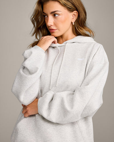 Foundations Cosy Oversized Hoodie | Light Grey Marl