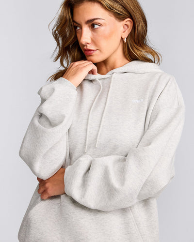 Foundations Cosy Oversized Hoodie | Light Grey Marl