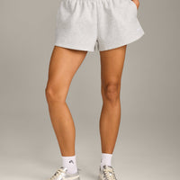 Foundations Cosy Oversized Shorts | Light Grey Marl